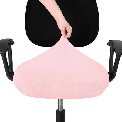 Smiry Office Computer Chair Seat Covers for Desk, Anti-dust Protector | Stretch Jacquard Removable Washable Desk Chair Seat Cushion Protectors, Blush Pink