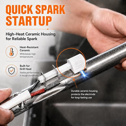 GRISUN 7642 Grill Igniter for Weber Spirit 310 210 2013 Up Front Panel | Fits Weber Spirit 200 and 300 series with up-front controls, model year 2013 and newer, plug-and-play igniter kit