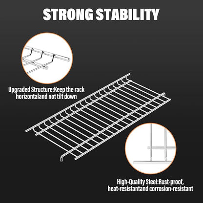 Utheer Stainless Steel Warming Rack for Nexgrill 720-0864 720-0864R Gas Grills, 16.8" x 7.2" Stainless Steel Upper Warming Rack Replacement for Nexgrill 2 Burner Grill