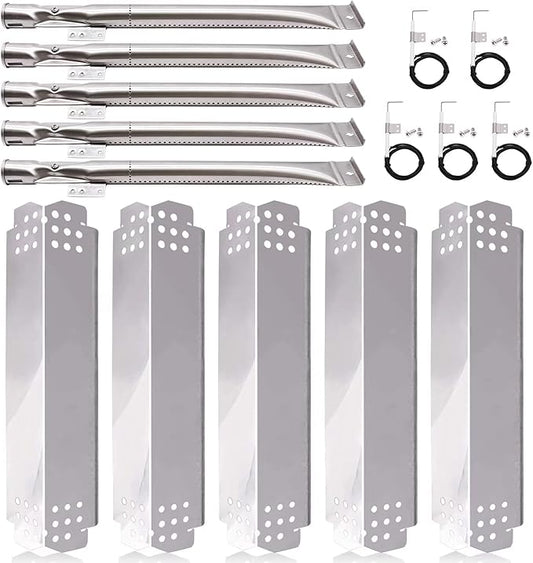 Grill Replacement Parts for Nexgrill 5 Burner 720-0888, 720-0888N, Nexgrill 4 Burner 720-0830H, Members Mark 720-0882D, Stainless Steel Heat Plates, Burner Tubes and Grill Igniters Replacement Kit.