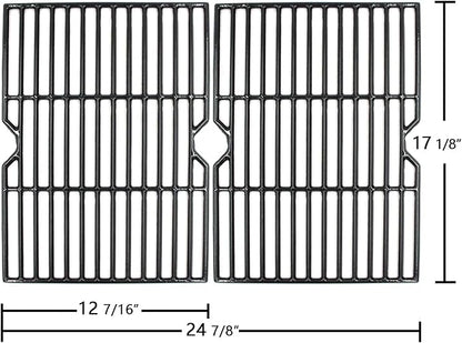 Hongso Porcelain Coated Cast Iron Cooking Grates Replacement Parts for Grill Master 720-0737 720-0670E, Master Forge GD4215S, Grill Chef GC616 GC716, Nexgrill 720-0737, Savor Pro GD4210S Gas Models