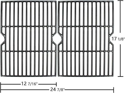 Hongso Porcelain Coated Cast Iron Cooking Grates Replacement Parts for Grill Master 720-0737 720-0670E, Master Forge GD4215S, Grill Chef GC616 GC716, Nexgrill 720-0737, Savor Pro GD4210S Gas Models