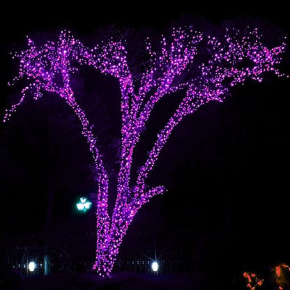 Dazzle Bright 2 Pack Total 400LED 132FT Halloween Solar String Outdoor Lights, Solar Powered with 8 Modes Waterproof Halloween Lights for Bedroom Patio Garden Tree Party Yard Decoration (Purple)