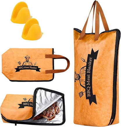 BBQ Blanket for Resting Meat,21in Meat Resting Blanket with Wide Mouth,Smoker Grilling Meat Insulated Resting Bag for Large Brisket/Beef/Pork Shoulders/Turkeys,Gifts for Men