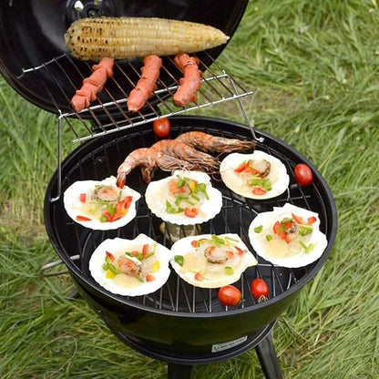 Foldable and Portable Portable Charcoal Grill with Lid Outdoor Cooking Camping Barbecue Folding BBQ Round Heat Resistant