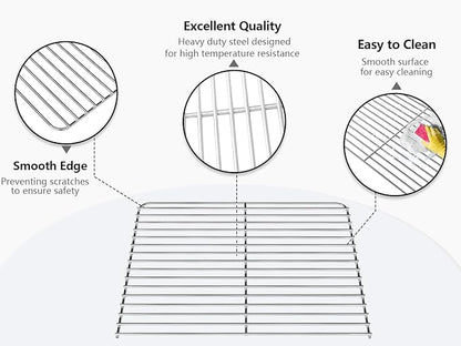 BAC475 Upgraded Portable Grill Grates for Traeger TFT18KLD Grill Parts, Metal Cooking Grate Replacement Part for Traeger Wood Pellets & Smoker Grill Accessories,15.87”L x 11.42”W