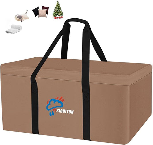 SIRUITON Cushion Storage Bag 600D Oxford,Waterproof,69"L x 29.5"W x 21.6"H | Heavy duty, rip proof, with handle & zipper, for patio & garden cushions, UV-resistant, all-weather protection