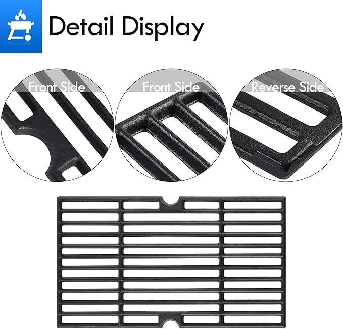 DGF493BNP DGH474CRP Grill Grates Replacement Parts for Dyna Glo Grill Grates 4 5 Burner Gas Grate DGF493PNP-D DGB495SDP-D Backyard BY13-101-001-12 Uniflame GBC1134W Cast Iron Cooking Grates Grids