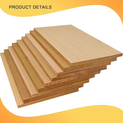 9 Pack Western Red Cedar Planks for Grilling Salmon, 7"x3.7" Grilling Planks, BBQ Accessories for Grilling
