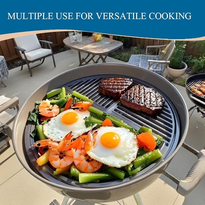 CH83G Cast Iron Grate Fit 22.5" charcoal kettle grills like Weber Gold and Silver and the Superdome from Grilldome, SnS Grills, Recteq, Outdoorchef, Masterbuilt, and Napoleon