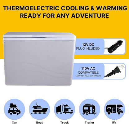 Koolatron 12V Iceless Cooler & Warmer – Portable Electric Cooler/Nevera Portátil Eléctrica for Car Truck Camper Boat, Hard Sided Mini Fridge for Camping Picnic Travel Lunch Food Drinks Office 36 qt
