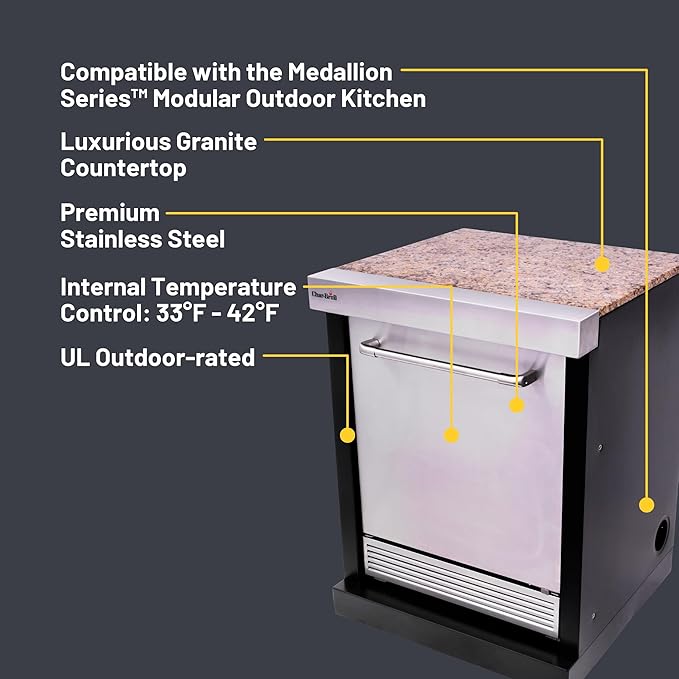 Char-Broil Medallion Series Modular Outdoor Kitchen Stainless Steel Refrigerator - 463246518