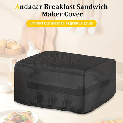 Panini Press Cover for Cuisinart Panini Press GR-4NP1 | Waterproof Sandwich Maker Cover Indoor Grill 5-in-1 Stainless Steel Griddler Covers - 14" L×13" W×7" H, Black