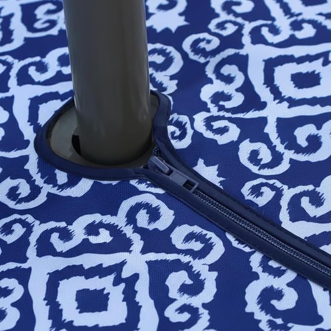 EHouseHome Outdoor and Indoor 70inch Round Tablecloth with Umbrella Hole and Zipper, Waterproof Zippered Patio Cloths, Spring/Summer Table Covers for Backyard Circular Table/BBQs/Picnic
