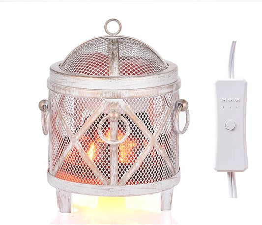 Dicimi Vintage Fireplace Wax Warmer – Electric Warmer with 2/4/8H Timer & Auto Shut-Off, 18W Low Energy, Multifunctional for Scented Wax & Oils, Beverage Warmer, Women's Birthday & Housewarming Gift