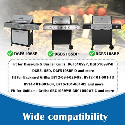 SafBbcue DGF510SBP DGF510SSP Replacement Kit for Dynaglo Grill Parts DGF510SBP-D DGF510SSP-D Backyard BY12-084-029-98, BY13-101-001-13, GBC1555W-C GBC1460W GBC1255W, Uniflame GBC1059WB Cooking Grates