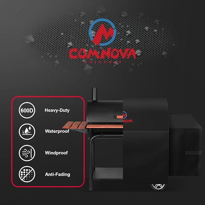 Comnova Grill Cover for Char Griller Smokin' Outlaw Grill - 600D Grill Cover for Outlaw Grill, Fits Models Smokin' Outlaw 3724, Outlaw E2137, Pro Deluxe XL 2735 with Side Fire Box - 72"L x 32"W x 48"H