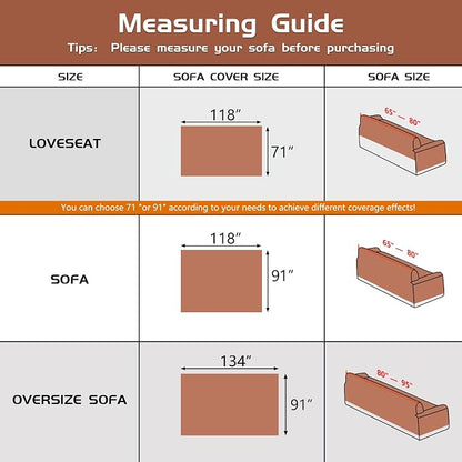 MEETSKY Couch Cover for 3 Cushion Cat Scratch Proof Couch Protector Washable Sofa Covers Sectional Couch Covers for Dogs Soft L Shape Sofa Slipcover for Pets Kids, 91" x 134", Chocolate