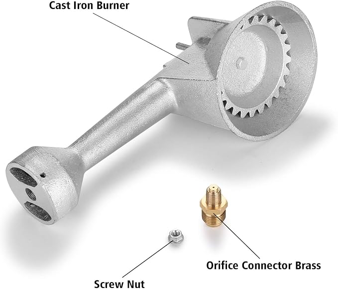 WADEO High Pressure Cast-Iron Propane Burner Head with Brass Fitting for Turkey Fryer Burners