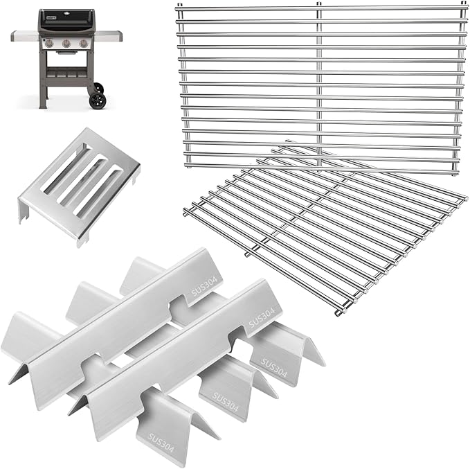 Spirit II Grill Parts for Weber GS4 Spirit II 300 SER E310 S310 Accessories for Weber Spirit 2 Replacement Weber Grate 7638 7856,Flavor Bars 7636 67046 3400302,Heat deflector 67060,304 Stainless Steel