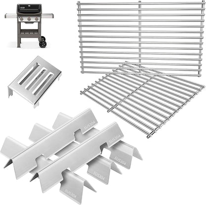Spirit II Grill Parts for Weber GS4 Spirit II 300 SER E310 S310 Accessories for Weber Spirit 2 Replacement Weber Grate 7638 7856,Flavor Bars 7636 67046 3400302,Heat deflector 67060,304 Stainless Steel
