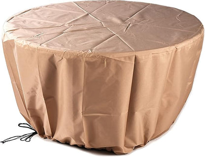 Oakland Living Aluminum 44 in. Round Fire Table Set Four Deep Seating Swivel Rockers, Fire Beads, Lid and Fabric Covers