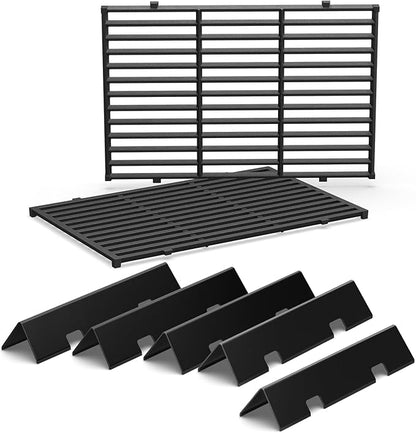 QuliMetal Grill Parts Replacement 7638 Grates 7636 Flavorizer Bars for Weber Spirit and Spirit II 300 Series Grills with Front Mount Controls E-310 E320 E330 S310 S320 S330 SP310 SP320 SP330 II E-310
