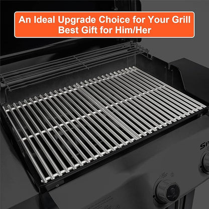 9.5MM 17.5" Grill Grates for Weber Spirit 300 & GS4 Spirit II 300 Series, SUS304 Grill Parts for Weber Spirit E 310 S-310 E/S-320 E/S-330, Genesis Silver B/C, Genesis Gold B/C Grills, 7638 7639