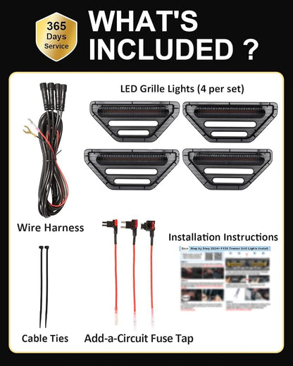 Front Grill Raptor Lights for Ford F150 2024 2025 2026 (Yellow, Tremor) | 5th Gen F150 Grille Marker Lights, Waterproof F150 LED Lights Accessories, Snap-in Installation, OEM Style, Off-road Driving