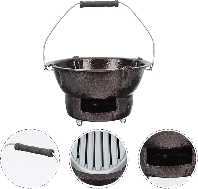 Portable Charcoal Grill Cast Iron: Tabletop Charcoal BBQ Portable Grill Stove Barbecue Burner 1 Set Coffee