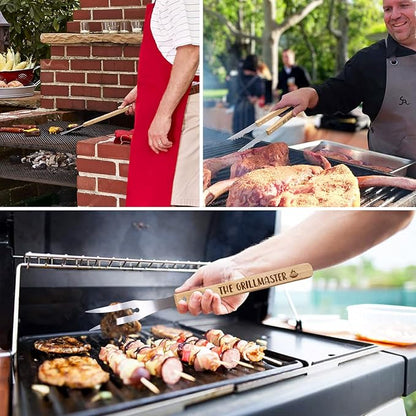 Huray Rayho Father's Day BBQ Grilling Tools Set Gifts for Dad Engraved Grill Kit Grill Master Barbecue Thanksgiving Housewarming Dad's Birthday Present Set of 3