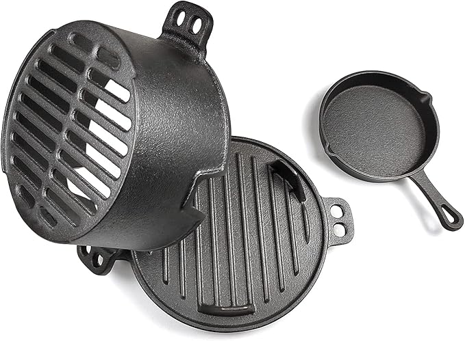HAWOK Pre-seasoned Hibachi Grill, Charcoal Grill for Outdoor Camping BBQ Cooking………