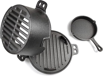 HAWOK Pre-seasoned Hibachi Grill, Charcoal Grill for Outdoor Camping BBQ Cooking………