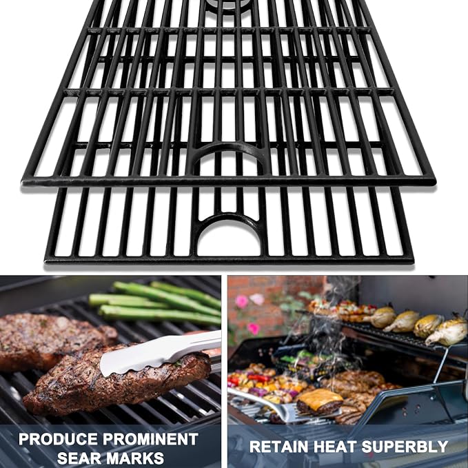 Grill Replacement Parts for Nexgrill 5 Burner 720-0888, 720-0888N, 720-0888S, 4 Burner 720-0830H, 17 Inch Cast Iron BBQ Grill Cooking Grates, Burner Tubes, Grill Heat Shields Plates, Grill Igniters.