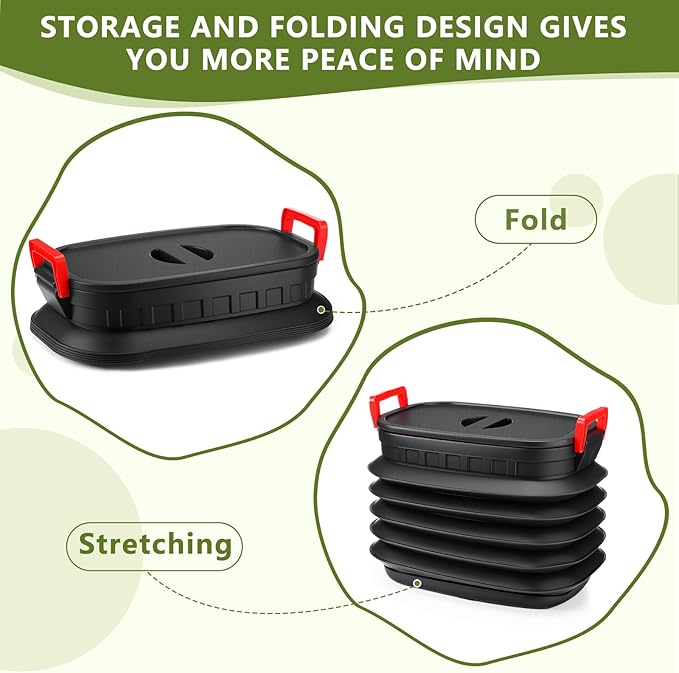 Geelin Wood Pellet Storage Containers with Scoop & Stickers Kit Smoker Pellet Storage Bin Black with Lids Grill Accessory