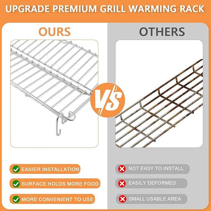 66044 Grill Warming Rack for Weber GS4 Genesis II 300 Series, Genesis II E310 E315 E320 E330 E335 S315 Grill Parts,Upgrade Two-sided Rack Replacement Parts for Weber Genesis 2 Grill Accessories