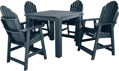 Highwood AD-CNA44-FBE Hamilton 5 Piece Square Counter Height Dining Set, Federal Blue