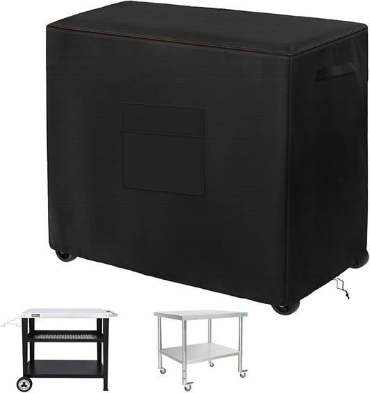 Outdoor Bar Cart Cover for 48 Inch BBQ Food Prep Table Heavy Duty 420D Polyster Outdoor Dining Cart/BBQ/Worktable Metal Movable Table Cover