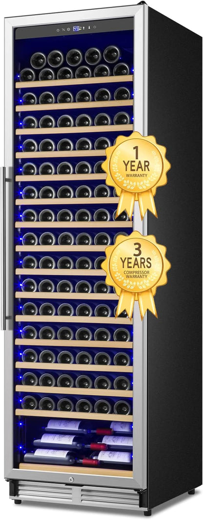 Velivi Upgraded 24 Inch Wine Cooler Refrigerator, 190 Bottles Wine Fridge with Professional Temperature Control System, Freestanding or Built-in installation, Quiet Operation