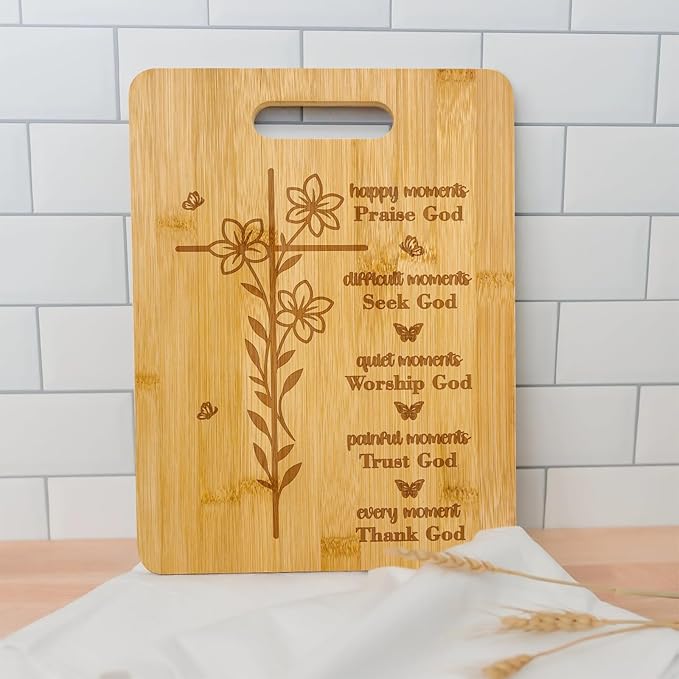 Christian Gifts for Women, Christmas Cutting Board Gifts for Women Friend, Bible Verse Gifts for Elderly Jesus Cross Scripture Gifts, Faith Religious Gifts
