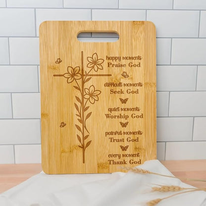 Christian Gifts for Women, Christmas Cutting Board Gifts for Women Friend, Bible Verse Gifts for Elderly Jesus Cross Scripture Gifts, Faith Religious Gifts
