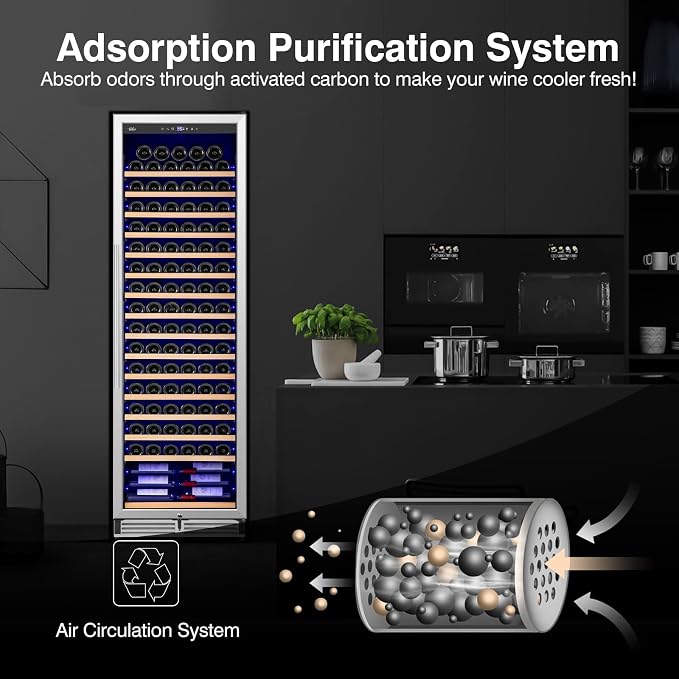 Velivi Upgraded 24 Inch Wine Cooler Refrigerator, 190 Bottles Wine Fridge with Professional Temperature Control System, Freestanding or Built-in installation, Quiet Operation