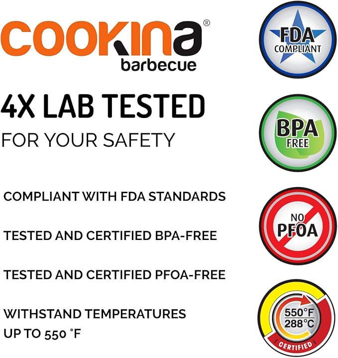 COOKINA Web BB BBQ Reusable Mat (Pack of 2) -100% Non-Stick, Easy to Clean Grilling Sheet for Smokers, as Well as Gas, Charcoal and Electric Barbecues, Black