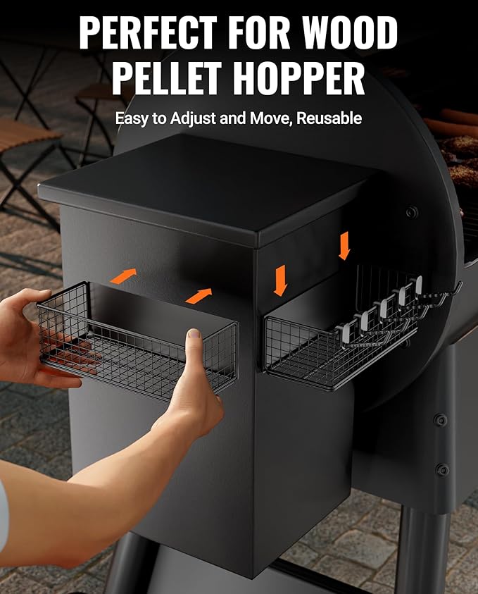 Magnetic Storage Bin for Traeger Grills, Traeger Accessories Compatible with Traeger Pro 22, Pro 34, Pro 575, Pro 780, Ironwood 885/650 & Z GRILLS, PIT BOSS Wood Pellet Smoker (Black 1 Pack)