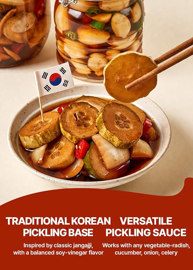 TBK THEBORN Soy Pickled Vegetable Marinade, Quick Pickling Sauce 2.9kg | Quick-pickling marinade with a savory soy flavor for onions, cucumbers, radish, peppers and other fresh vegetables