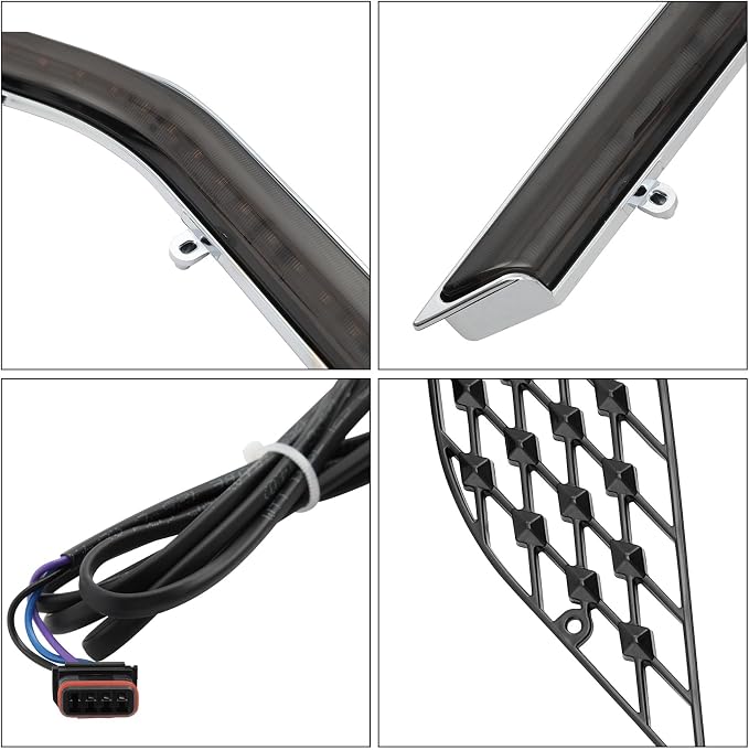 TCT-MOTORPARTS LED Radiator Grill Panels Light Fits for Honda Goldwing GL1800 Tour 2018-Up 2023