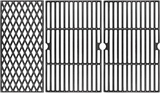 Uniflasy 70-01-911 70-02-614 Grill Grates for Dyna Glo DGH450CRP DGH450CRP-D DGF493BNP DGH474CRP DGH485CRP Grill Replacement Parts 4 Burner 3pcs Cast Iron Grate