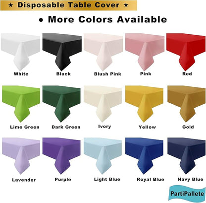 3-Pack Premium Plastic Black Tablecloth Disposable 54 x 108 Inch. Rectangle Table Cover Party Table Cloths for Birthday Baptism Christening BBQ Picnic Banquet Fits up to 8 ft Tables