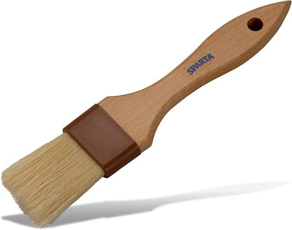 SPARTA Kitchen Basting Brush – 4037300 Basting Brush for Cooking Flat Boar Bristle Brush, Hardwood Handle for Kitchens, Restaurants, Catering, High Heat Food Prep, 1.5in, Pack of 12