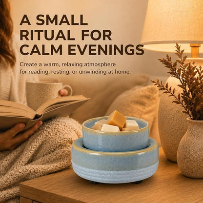 Wax Melt Warmer, Ceramic Candle Melter Melting Wax 3-in-1 Oil Burner Electric Fits Yankee Large Jar, Scented Candle Holder for Home Decor Gifts for Mom Grandma Women Girls